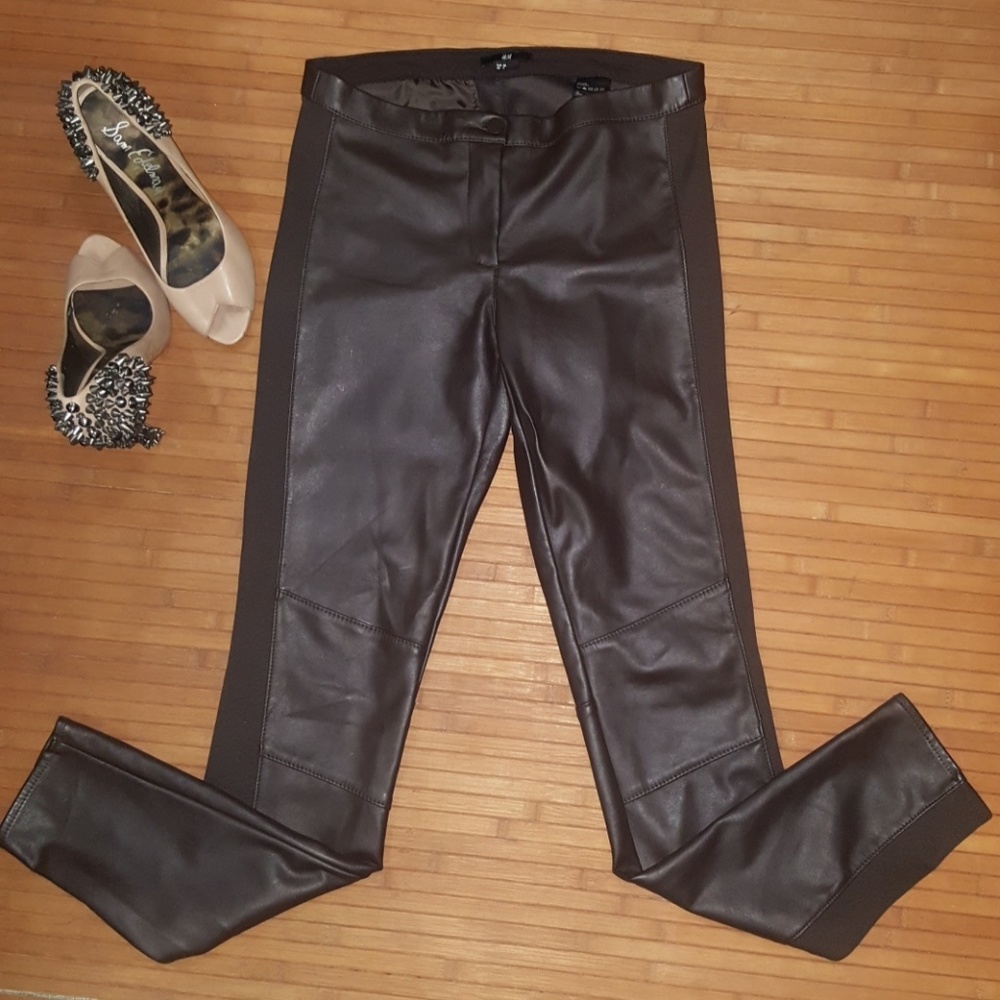 Sold----💥H&M Hottest trend brown Leather Pants!💥